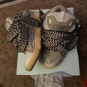 Lanvin Black and White Zigzag Sneakers